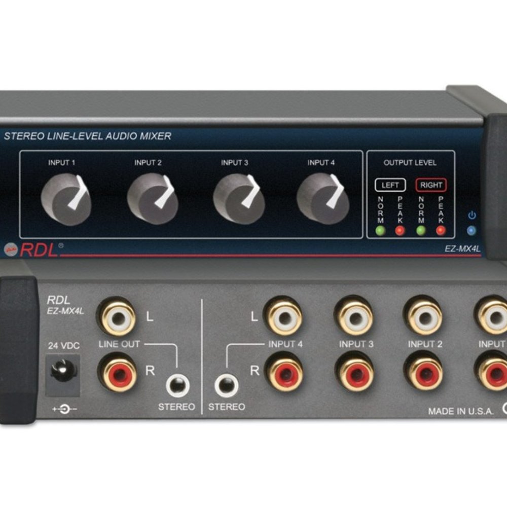 EZ-MX4L Stereo Line-Level Audio Mixer - 4X1
